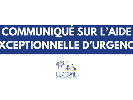 Aide d'urgence exceptionnelle aux foyers sinistrés