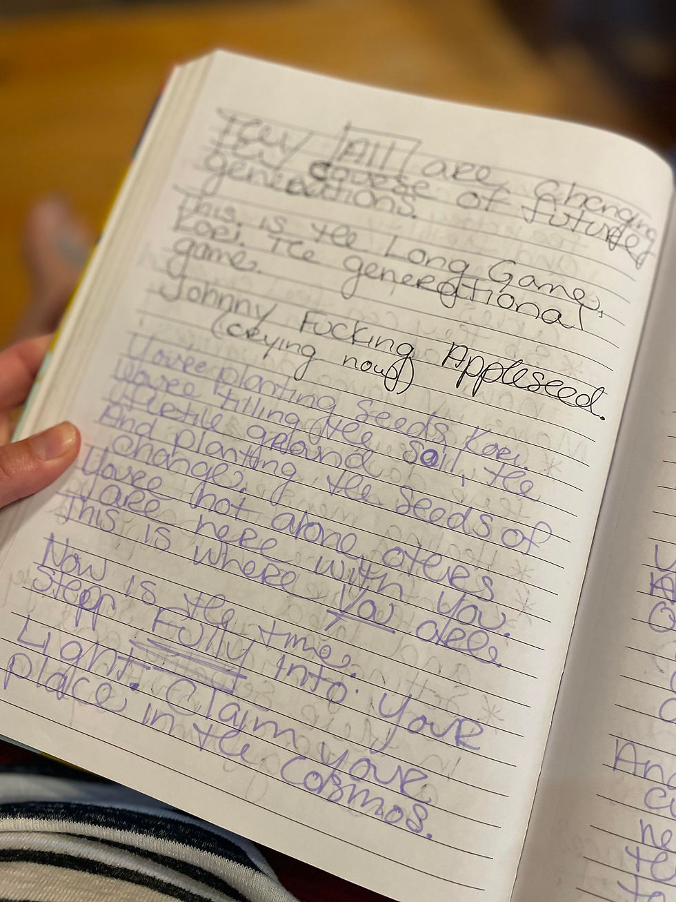 words in a journal