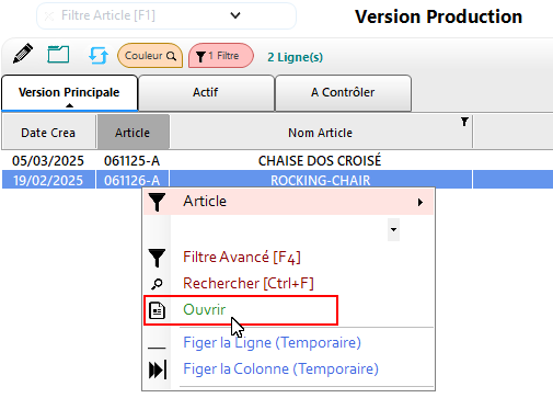 Ouvrir et naviguer entre les fiches depuis une grille
