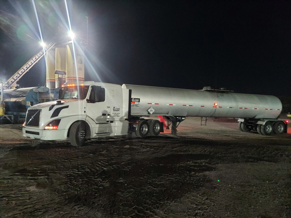 c and c trans truck at refinery