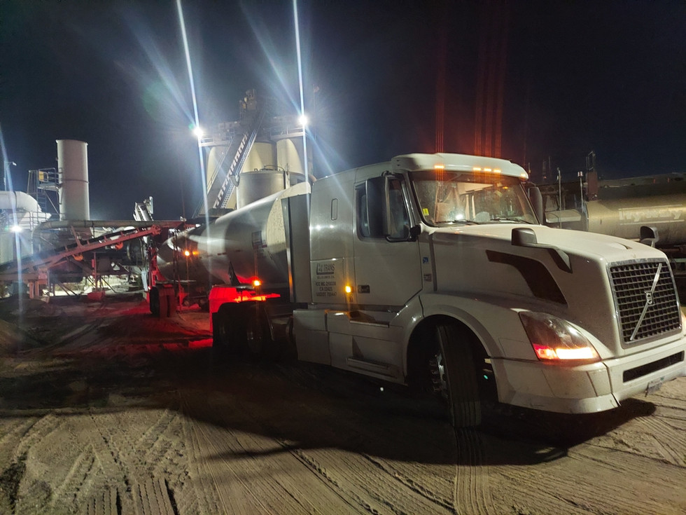 c and c trans truck at refinery