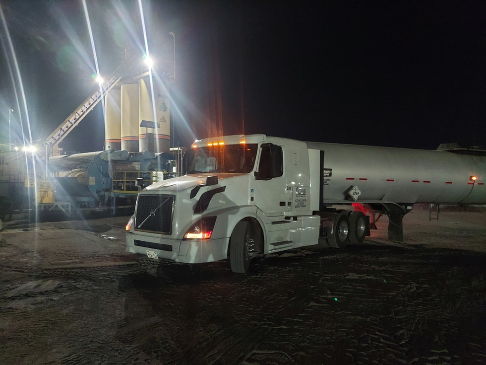 c and c trans truck at refinery