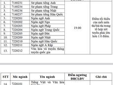 Minimum Admission Scores for 15 Majors at the University of Languages and International Studies - VNU Hanoi