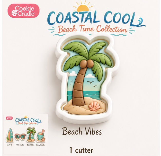 Beach Vibes Palm Tree - Coastal Cool - Cookie Cutter