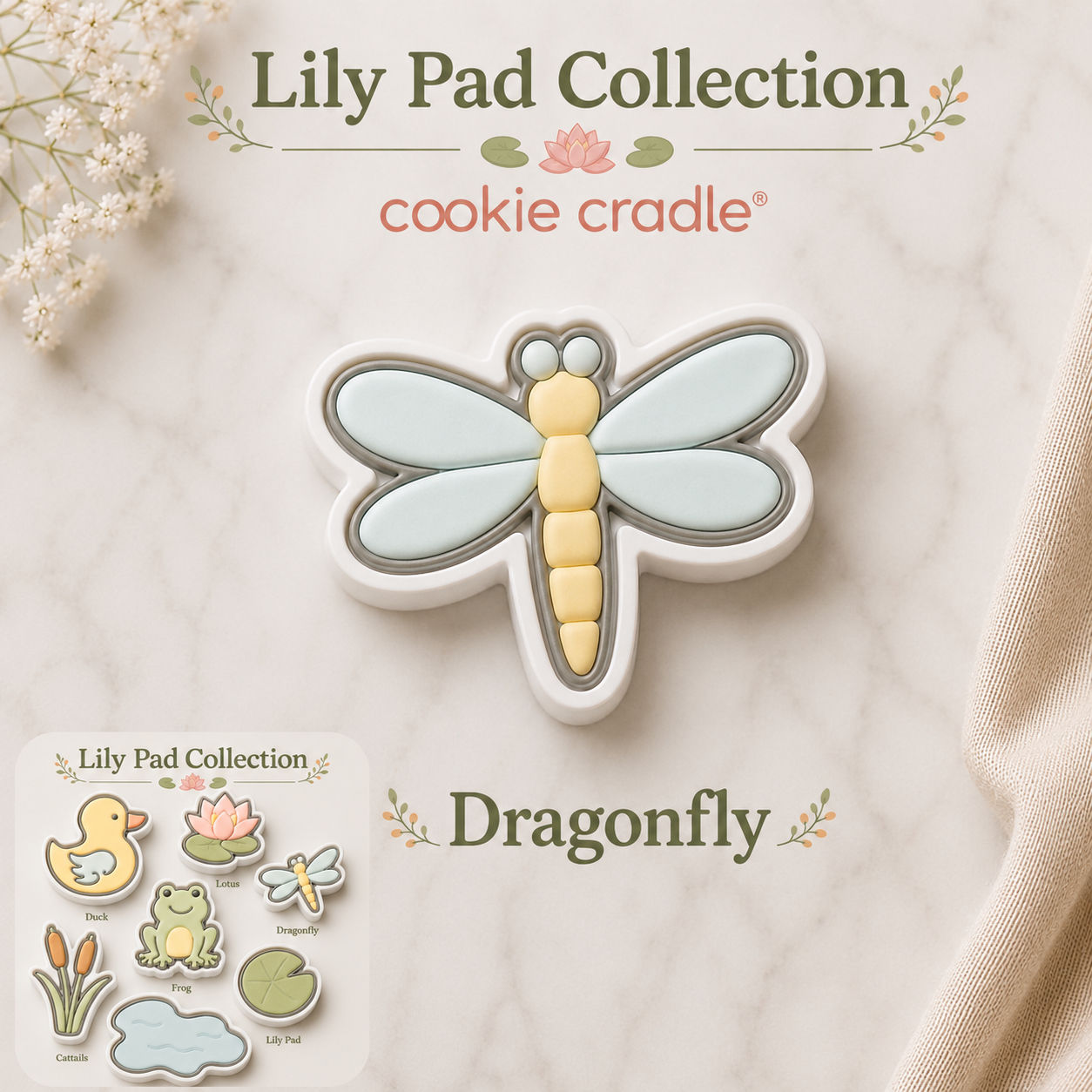 Dragonfly - Lily Pad Collection - Cookie Cutter