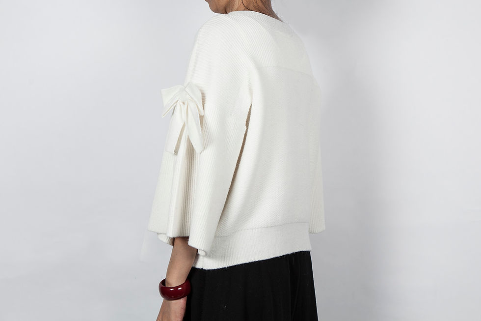 Thumbnail: 1708-49 | Sleeves with Ribbon Beige Pullover