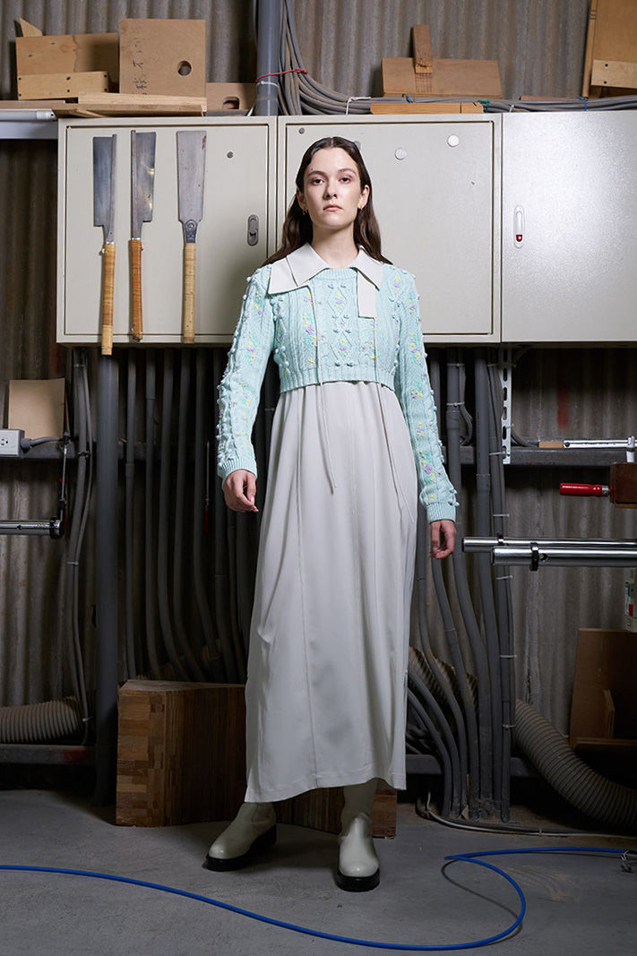 Thumbnail: Cable Cropped Top with Embroidery