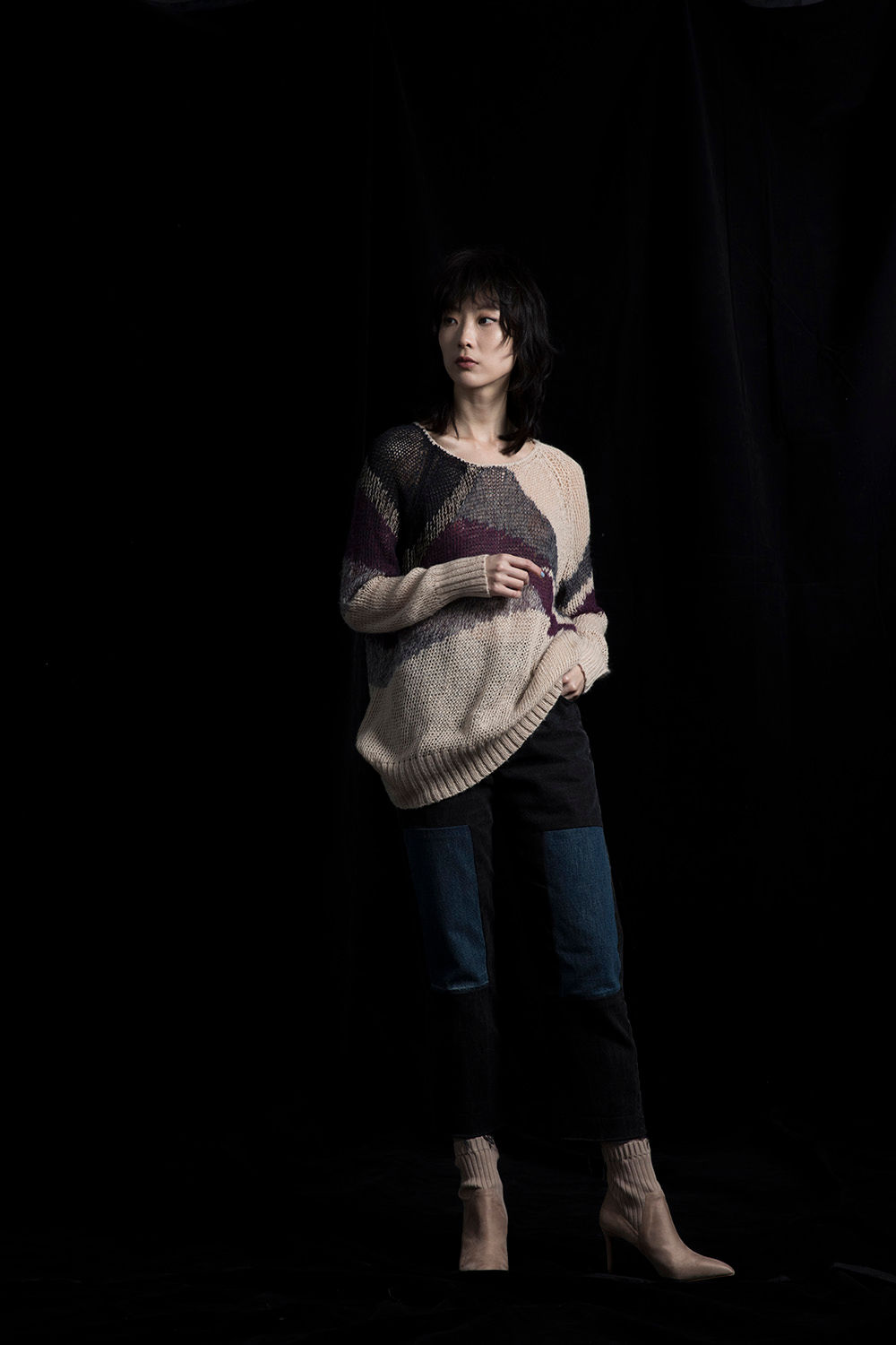 S102 | Intarsia Color Block Sweater