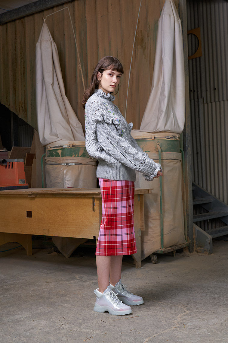 Thumbnail: Oversize Ruffles Pullover with Hand Embroidery