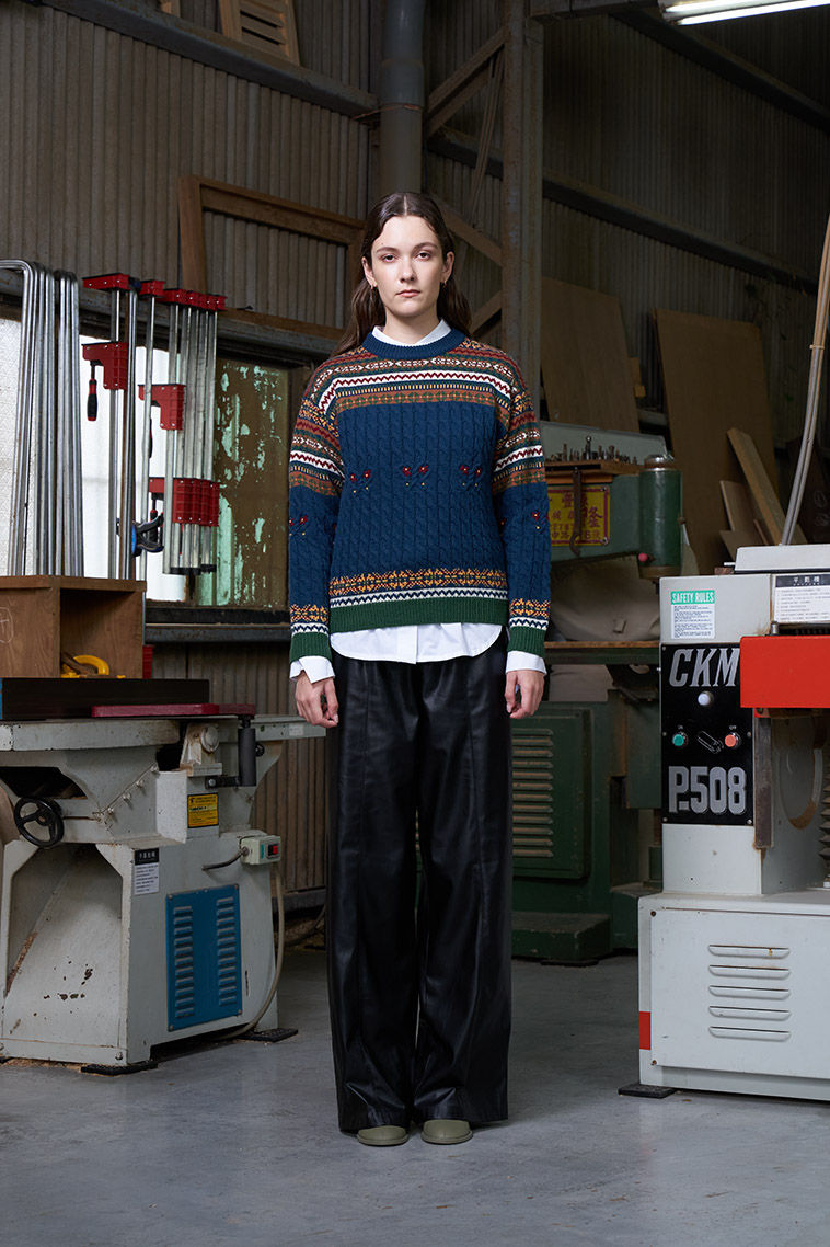 Jacquard Fancy Cable Pullover with Hand Embroidery