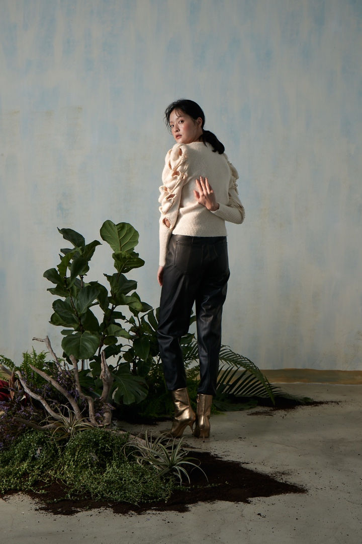 Thumbnail: Fancy Knit Beading Sweater