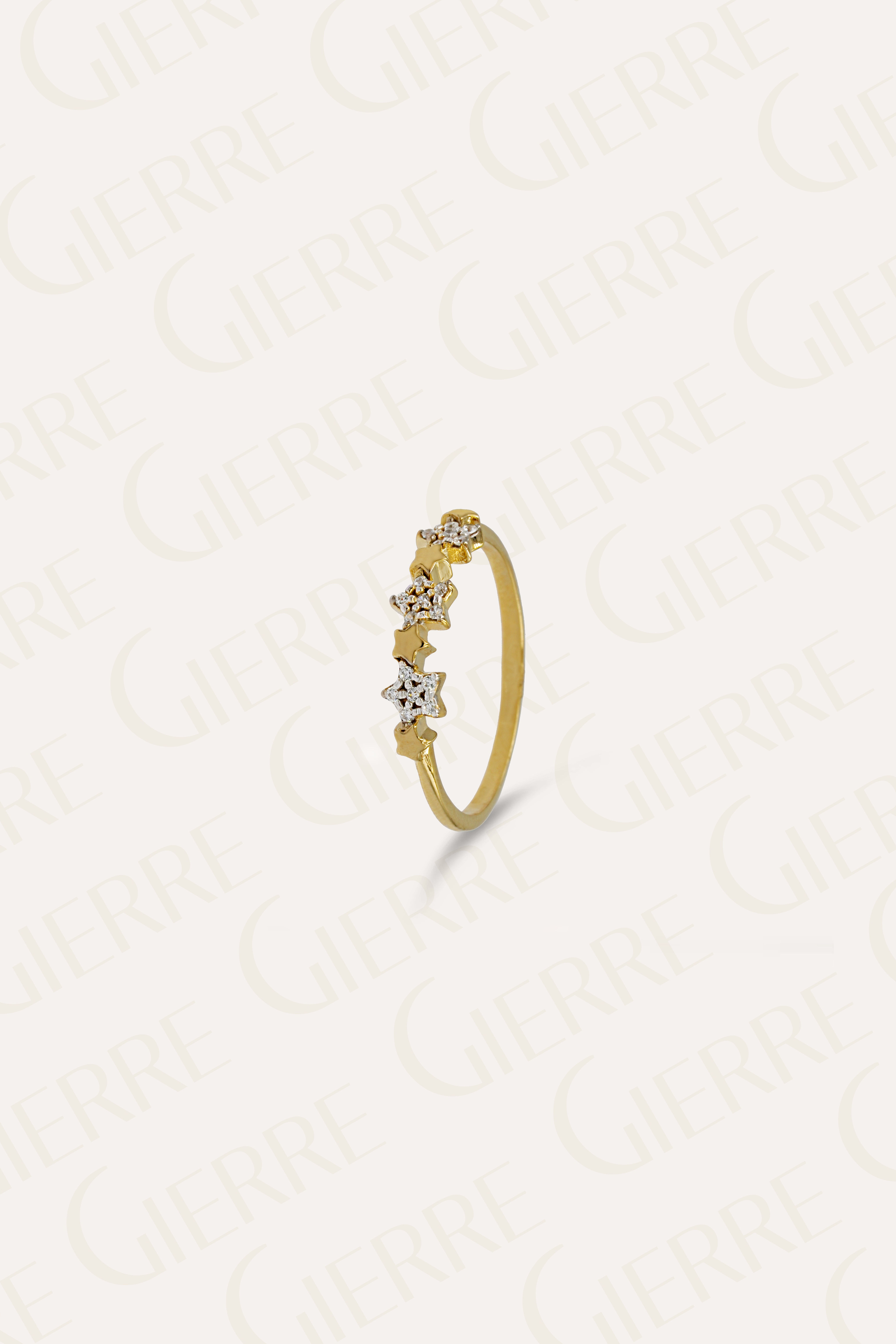 ANCE4 - Anello Fantasy Tre Stelle con zirconi