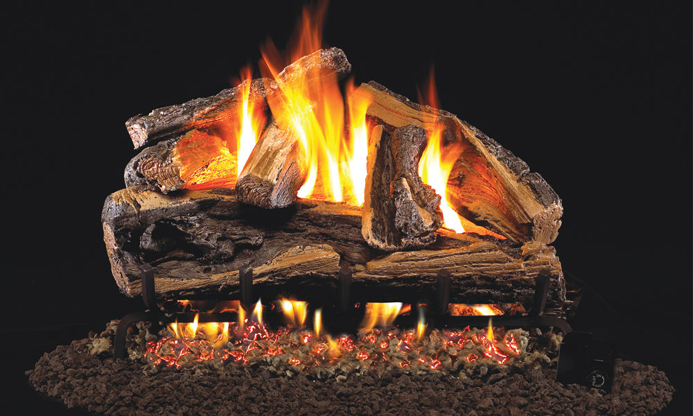 Real Fyre Vented Burner Rugged Split Oak Gas log Set