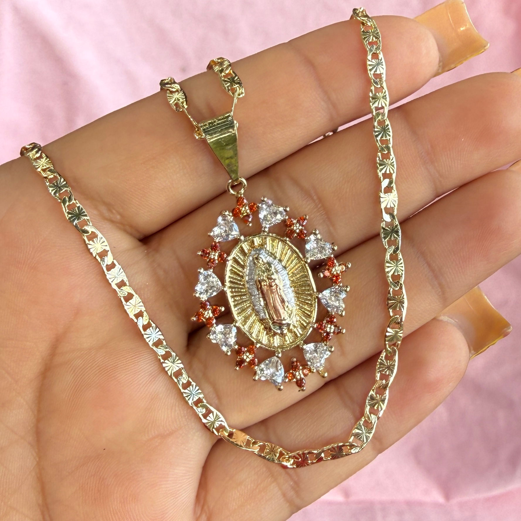 tricolor virgencita necklace 