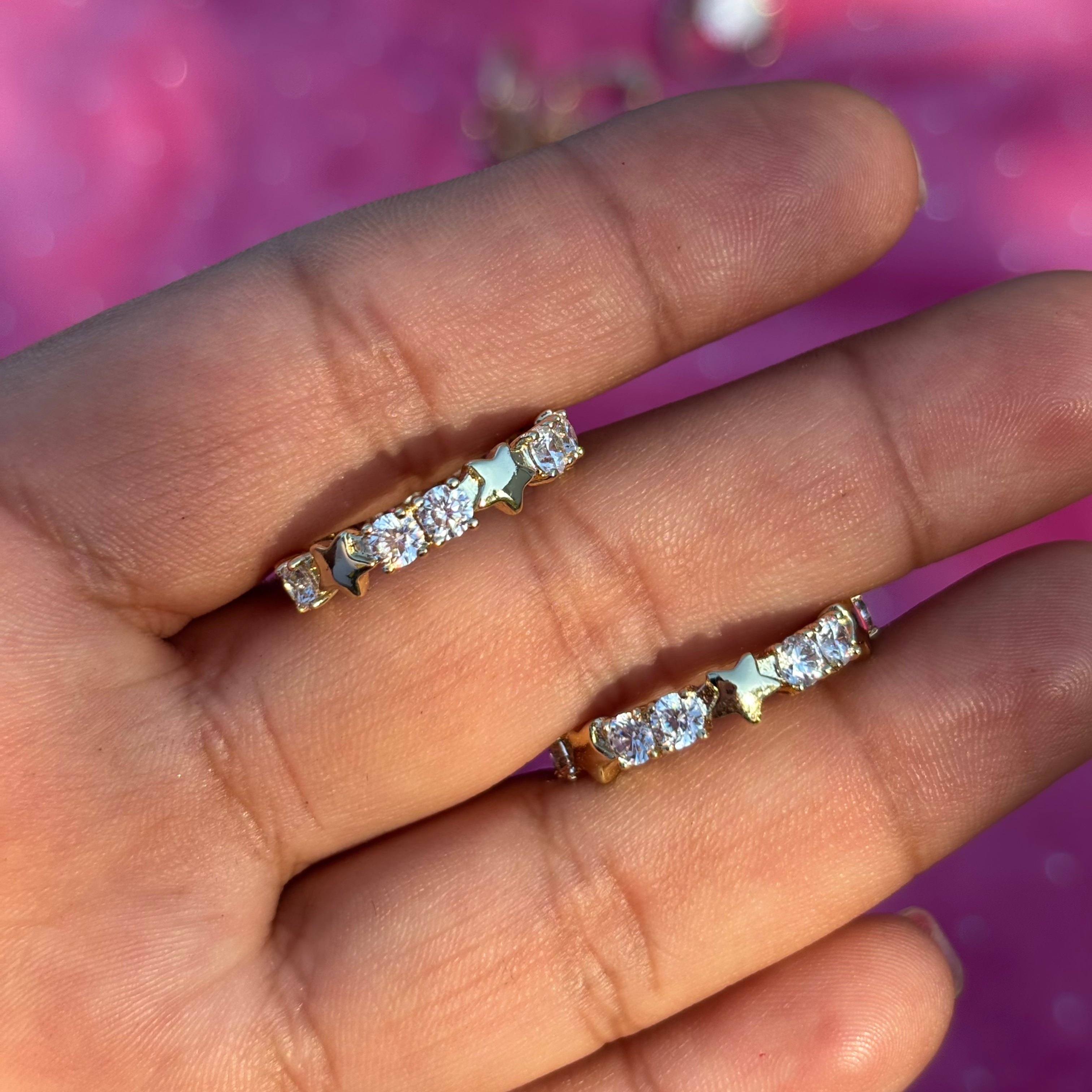 Adjustable star stone ring 