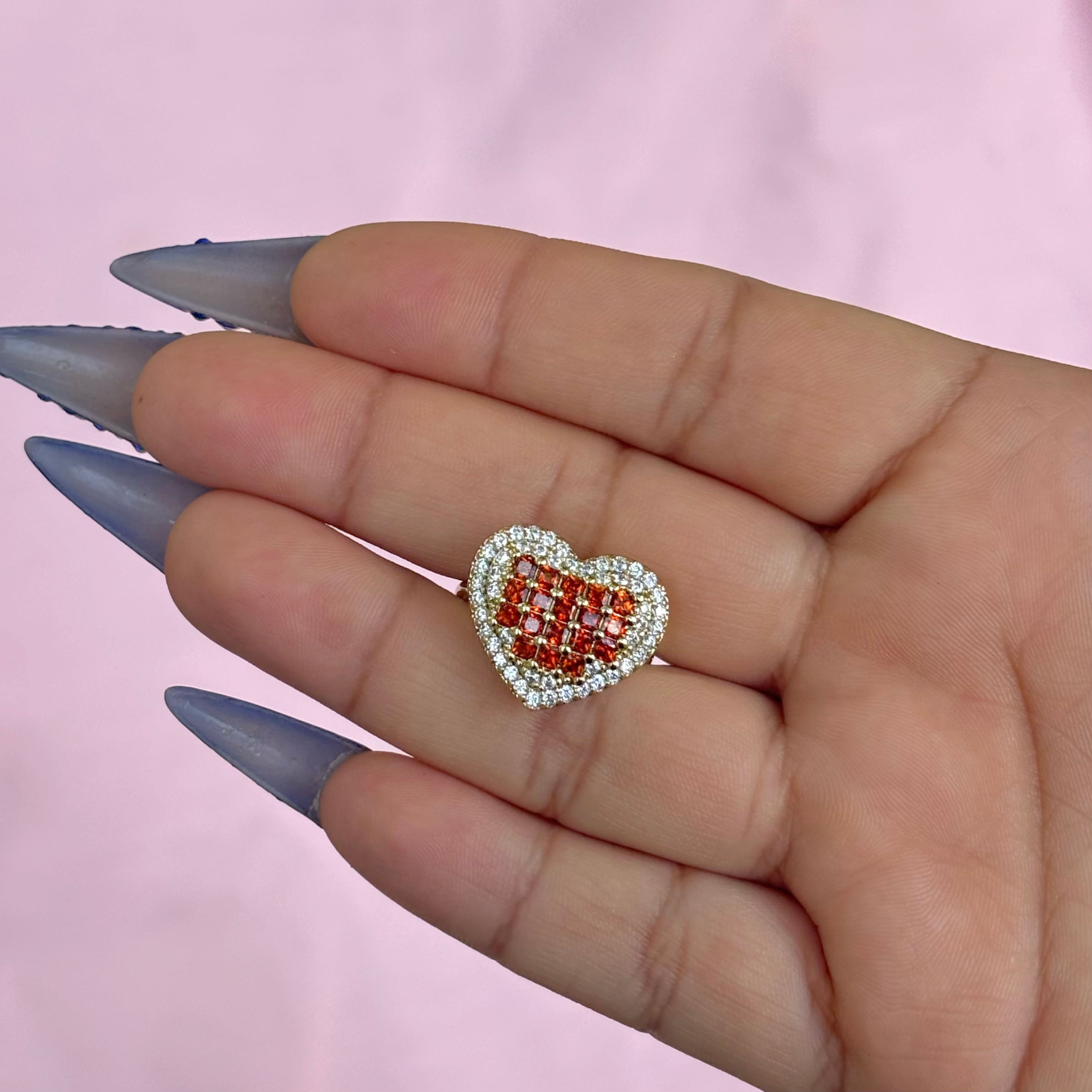 6 chunky heart ring 