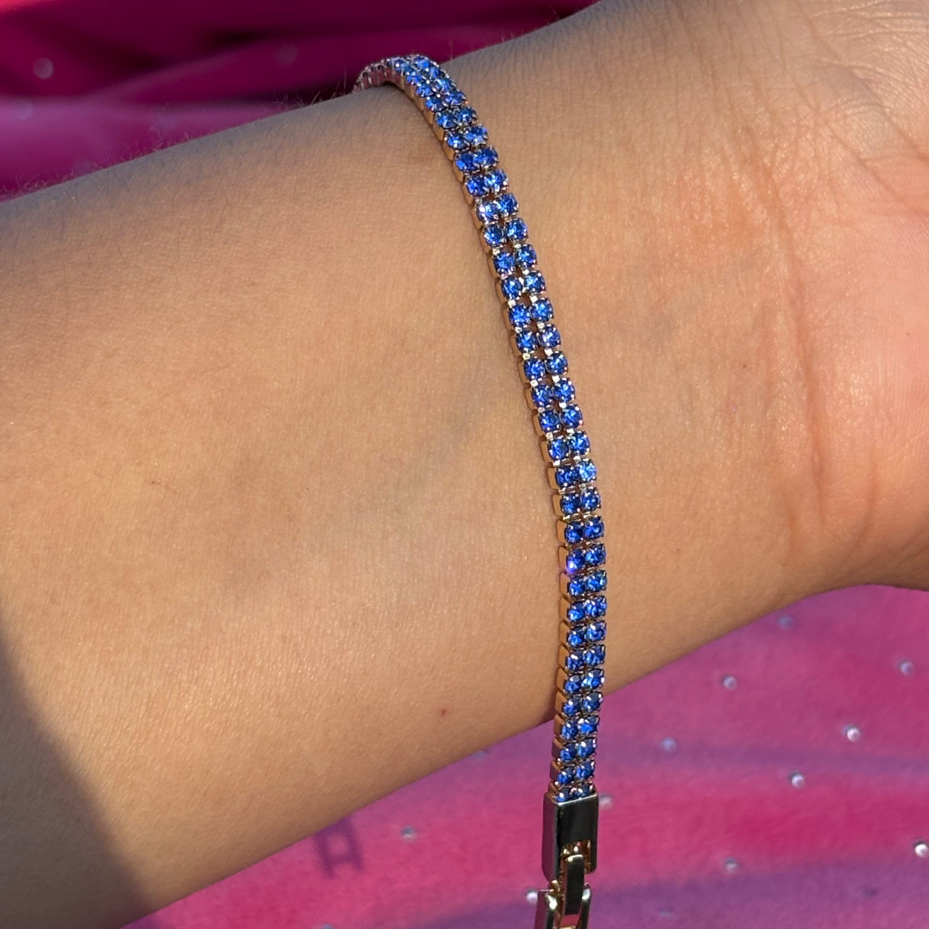 Blue tennis bracelet 