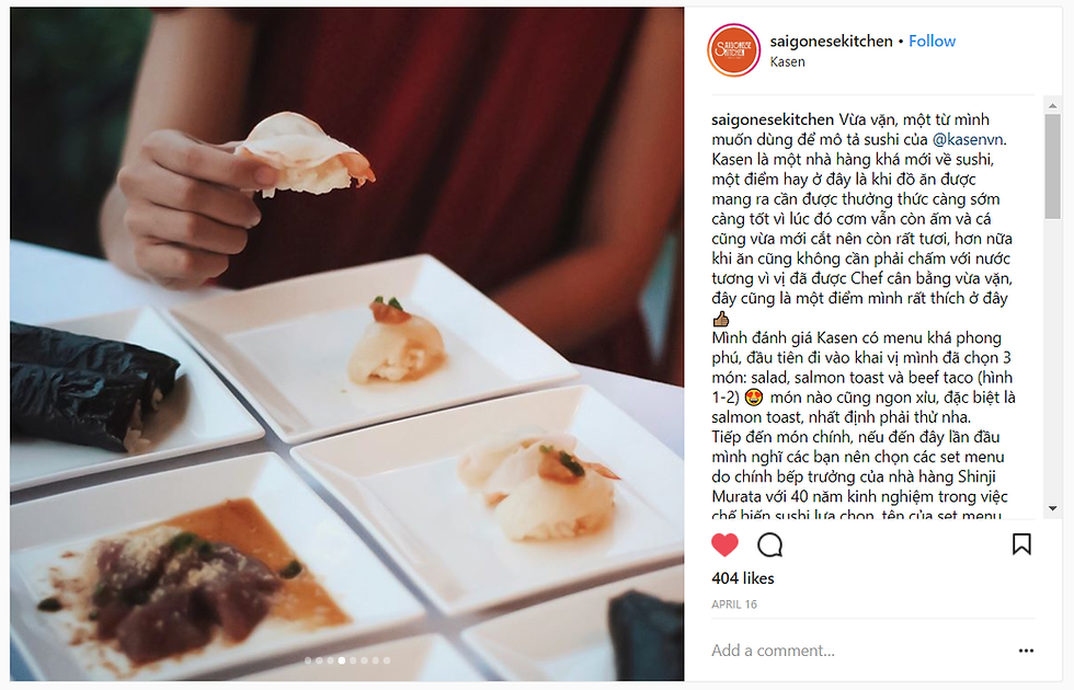 Instagram review from saigonesekitchen / Foodpornsaigon