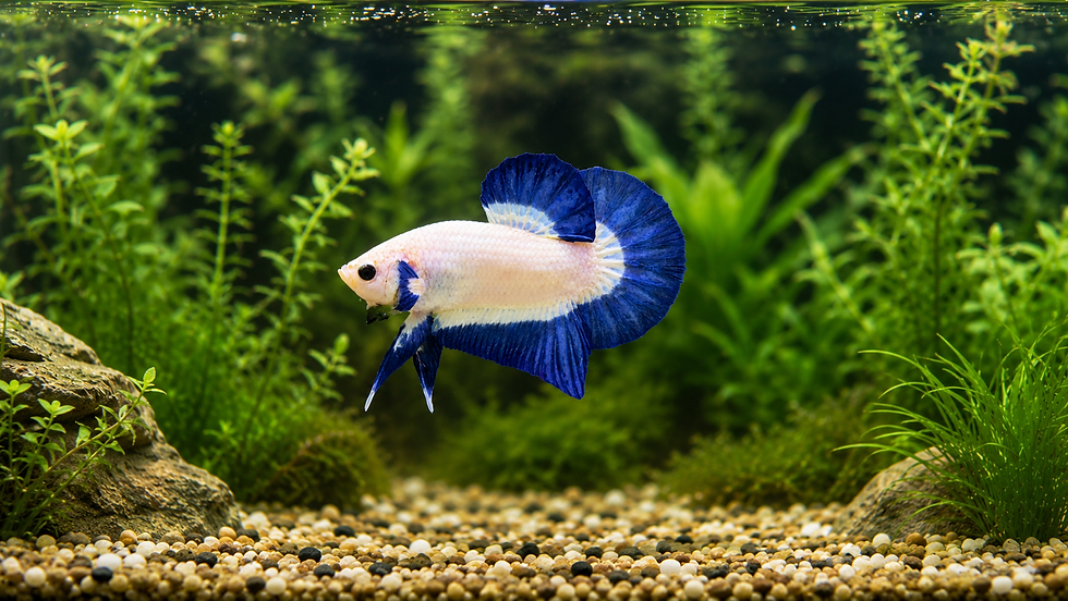 Pez Betta Plakat macho de línea premium color blue rim