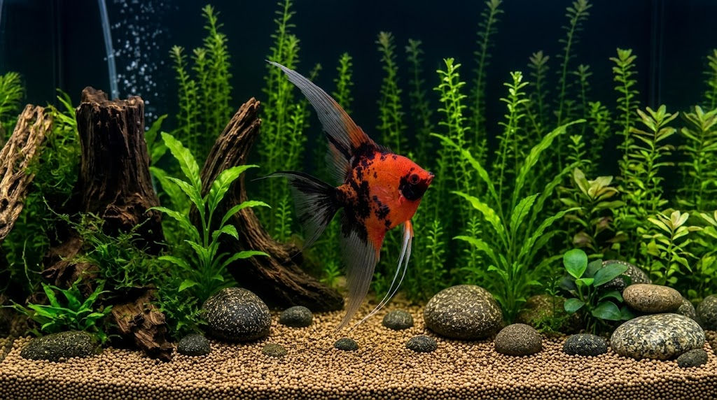 Red Devil Longfin Angelfish