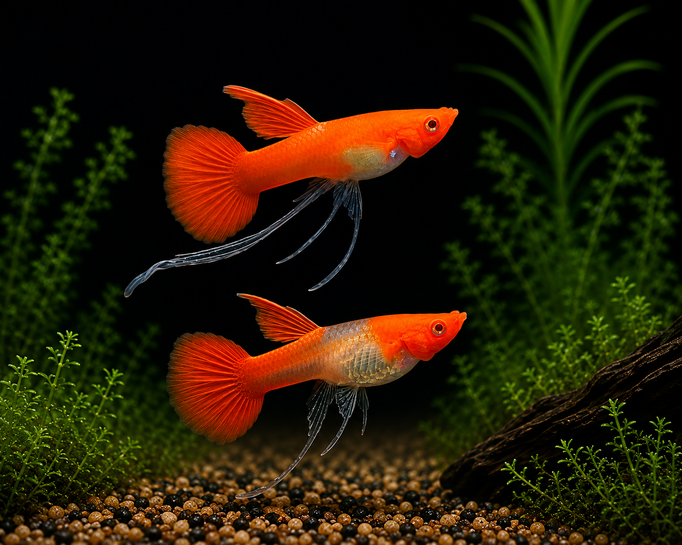 Koi Guppy de cinta roja