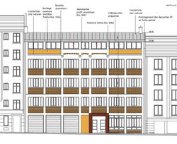 Projet de surélévation, façade rue