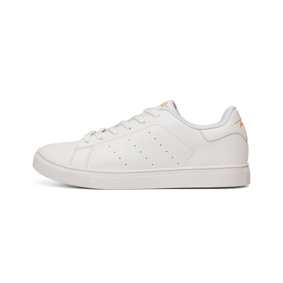 Thumbnail: Minimal White Leather Sneakers - Men's Low-Top Casual Shoes