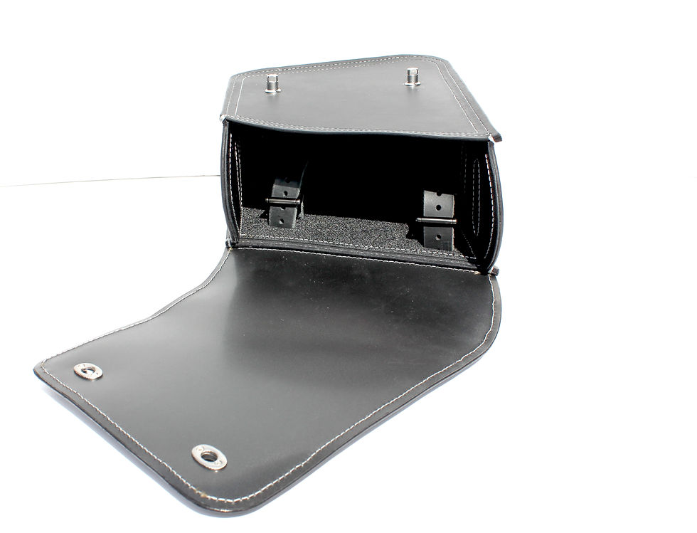 Thumbnail: Custom Motorcycle Swingarm Leather Bag with Black Scorpio