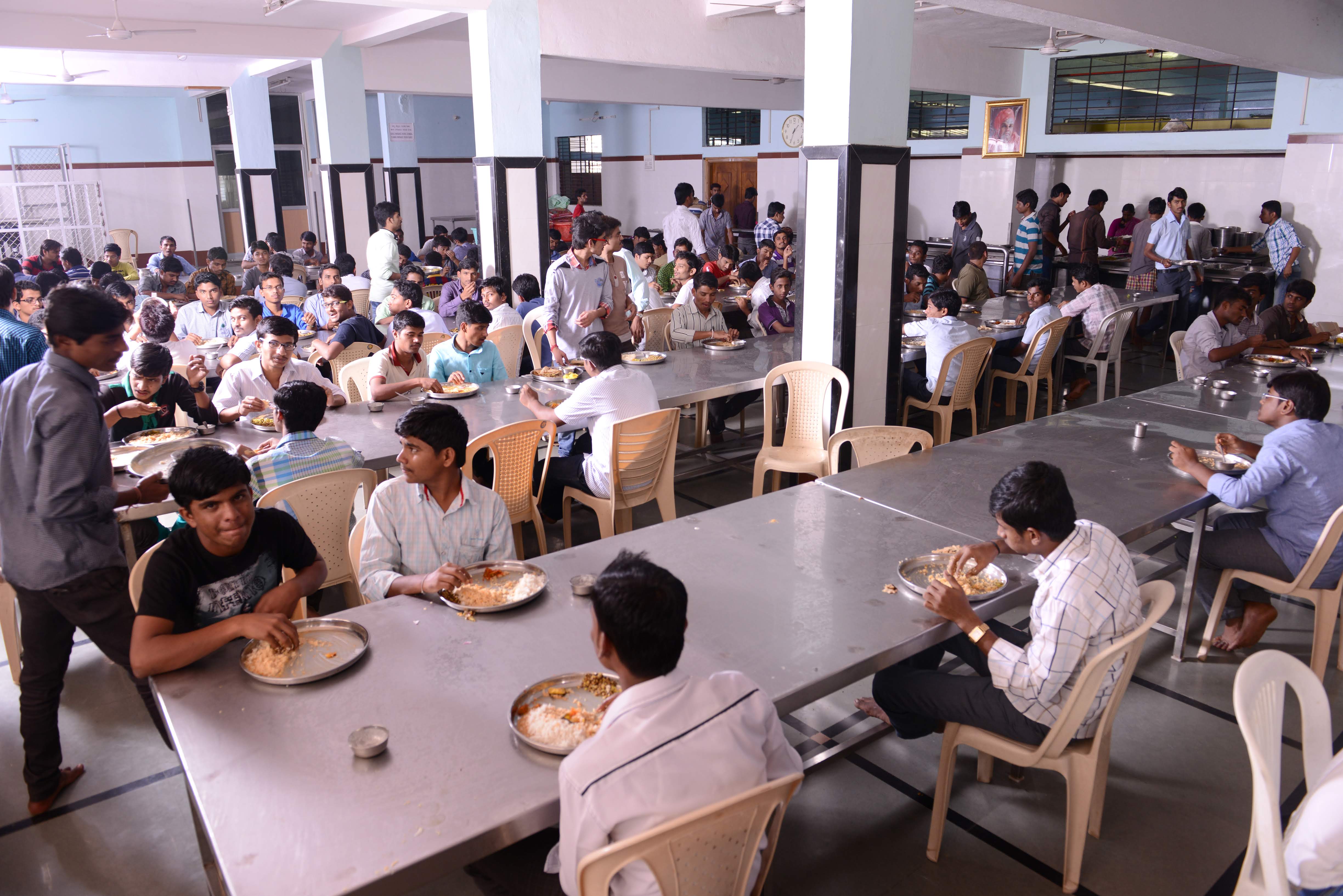 Students eating food