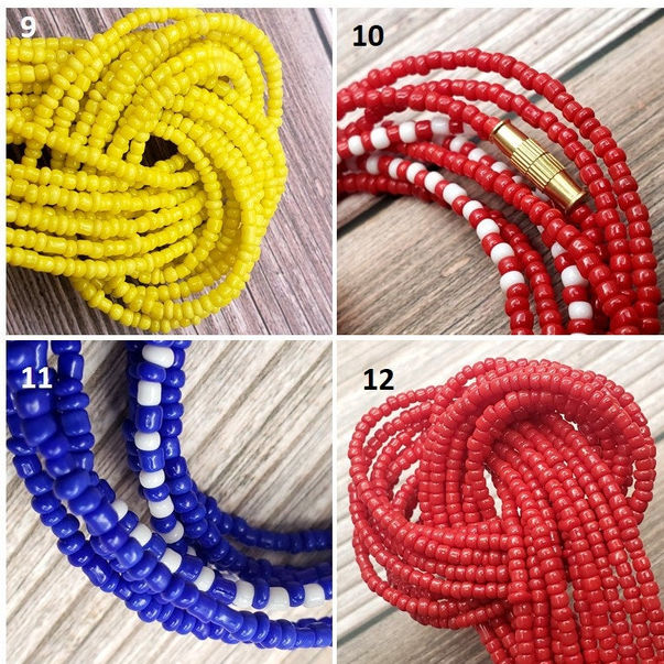 Thumbnail: Colorful African Waist Beads with Screw On Barrel Clasp