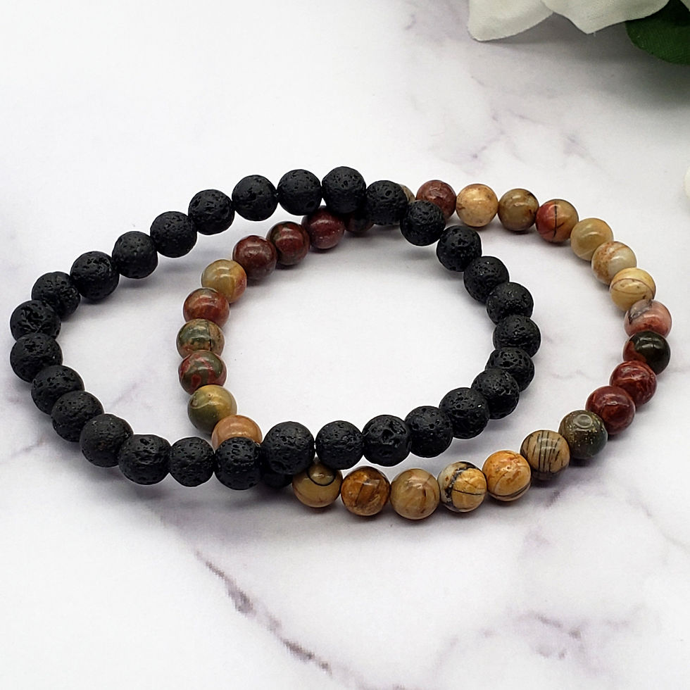Thumbnail: Picasso Jasper Power 6mm Mini Chakra Bracelet, Cal