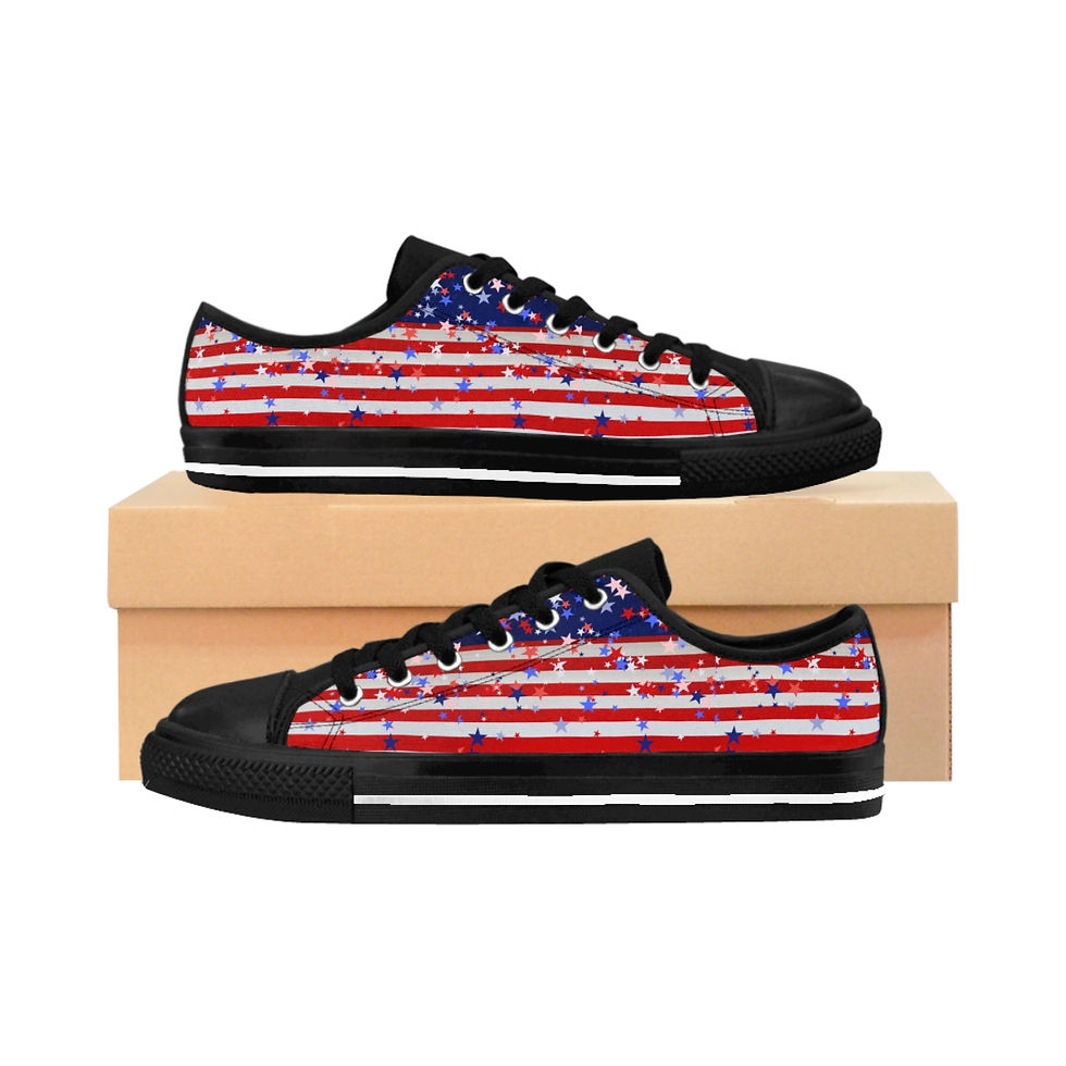 RWB Stars a'Plenty - Covington Female-Sized Canvas Shoe