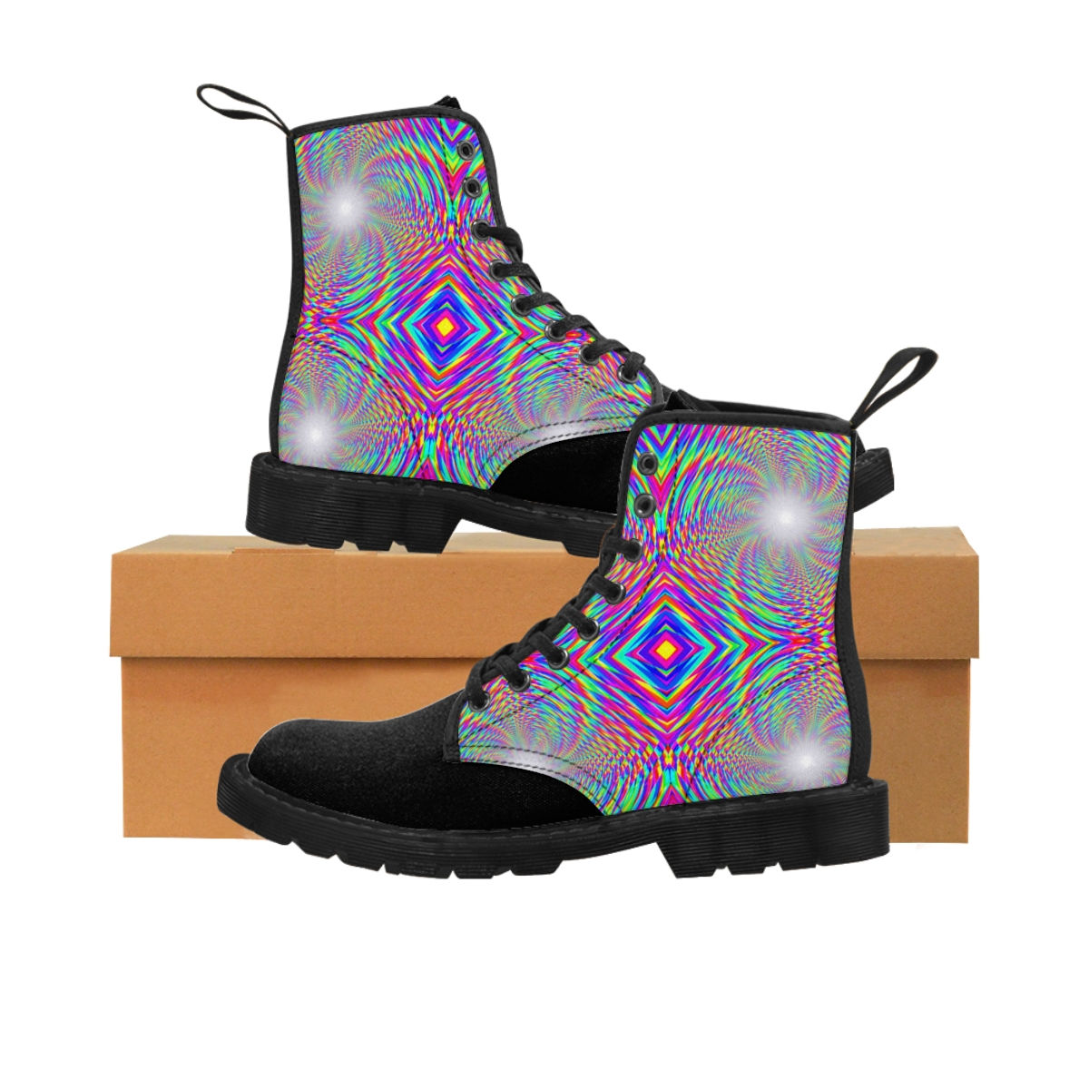 Tye Dye Rainbow - Vader Male-Sized Canvas Boots