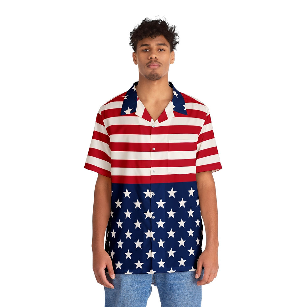 RWB Star Spangled - Toledo Hawaiian-Style Shirt