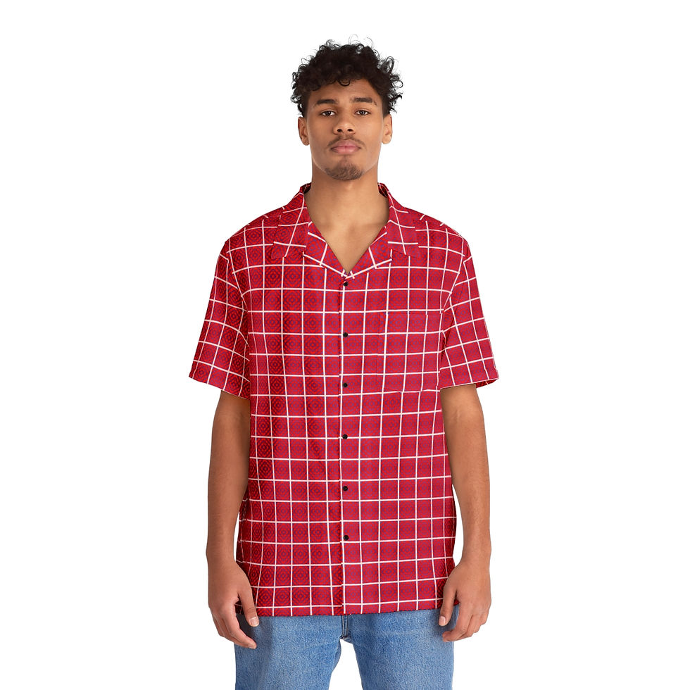 RWB Check Weave - Toledo Hawaiian-Style Shirt