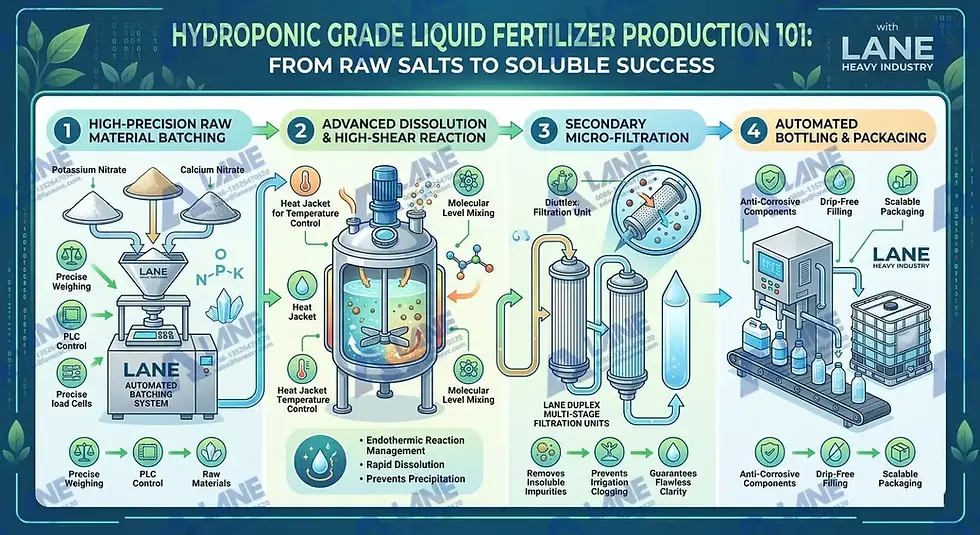 hydroponic grade liquid fertilizer production