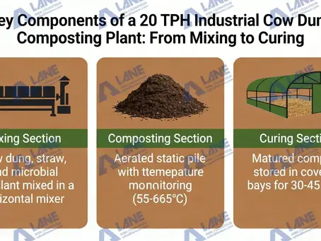 Key Components of a 20 TPH Industrial Cow Dung Composting Plant: From Mixing to Curing