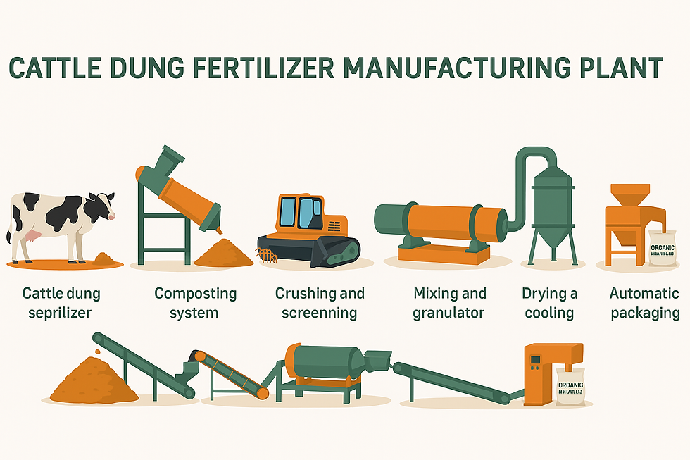 Process of the Cattle Dung Fertilizer Manufacturing Plant