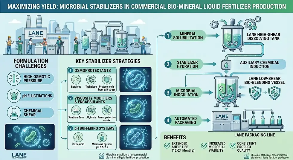 microbial stabilizers for commercial bio mineral liquid fertilizer production