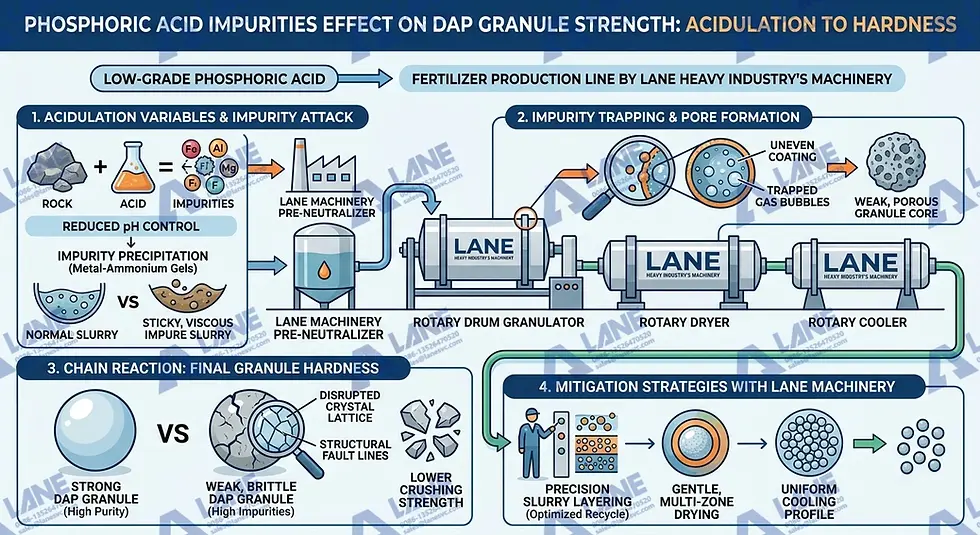 phosphoric acid impurities effect on DAP granule strength