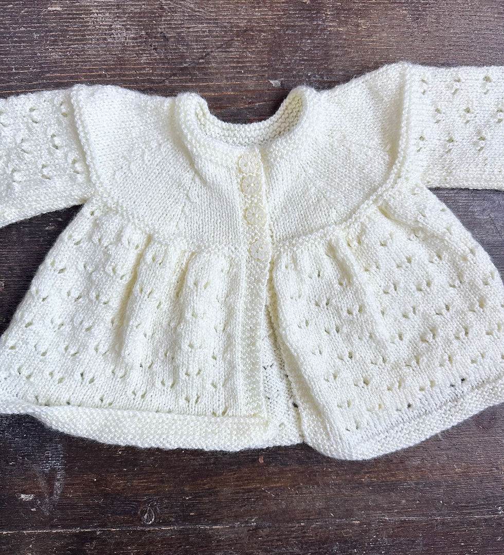 Cream matinee coat 0-3 month cardigan