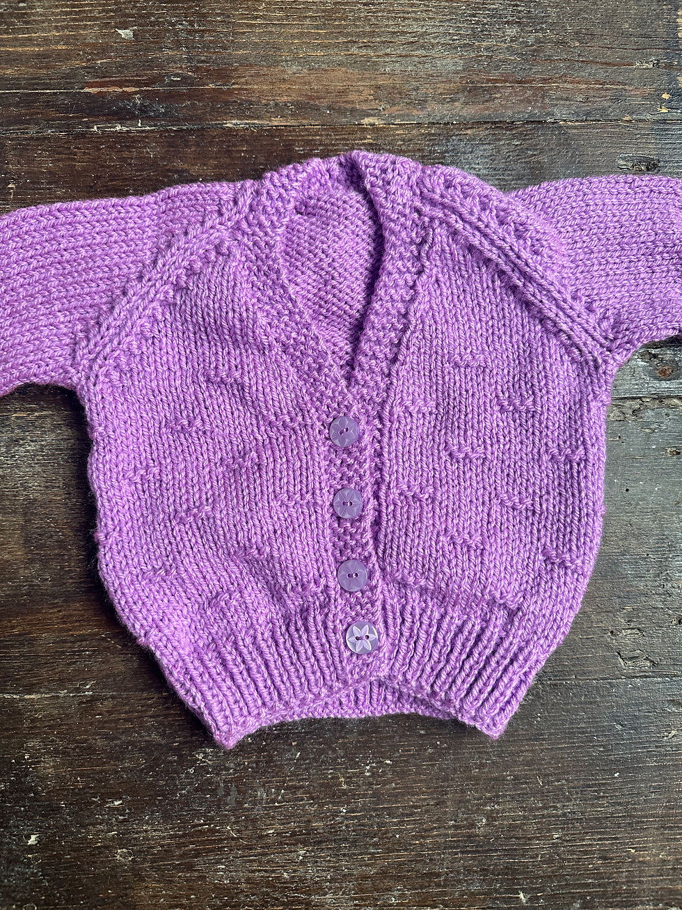 Bright purple 3-6 month cardigan