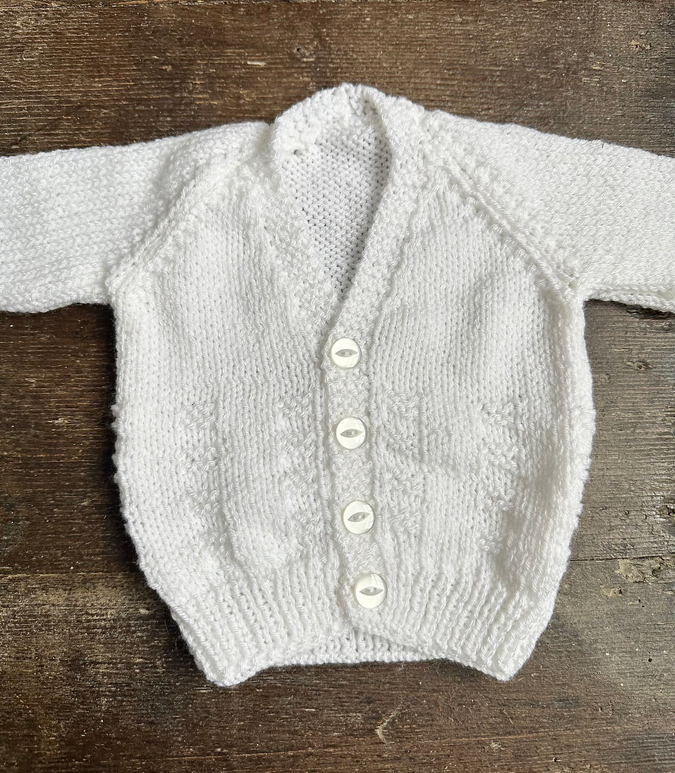 White 0-3 month cardigan