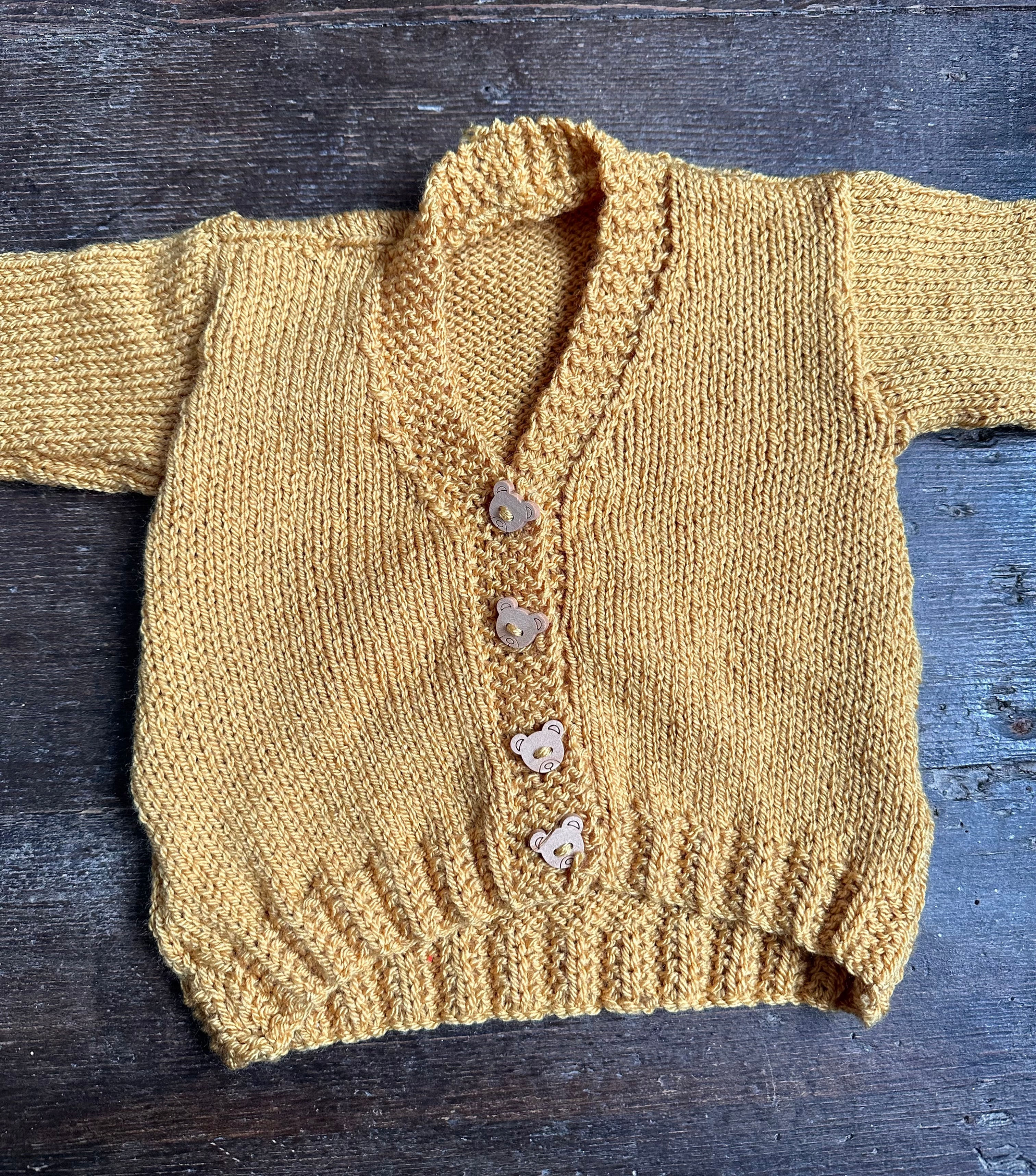 Mustard 0-3 month cardigan