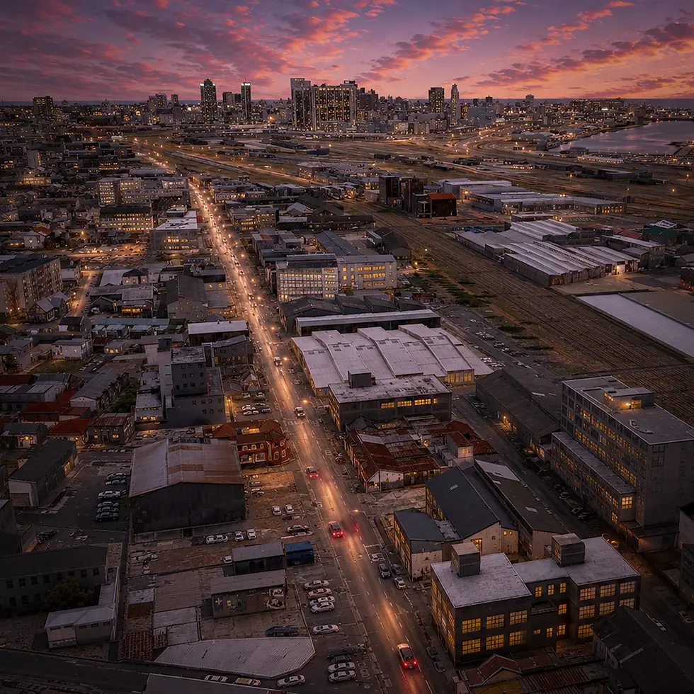 Street view of Woodstock, Cape Town near The Leo property
