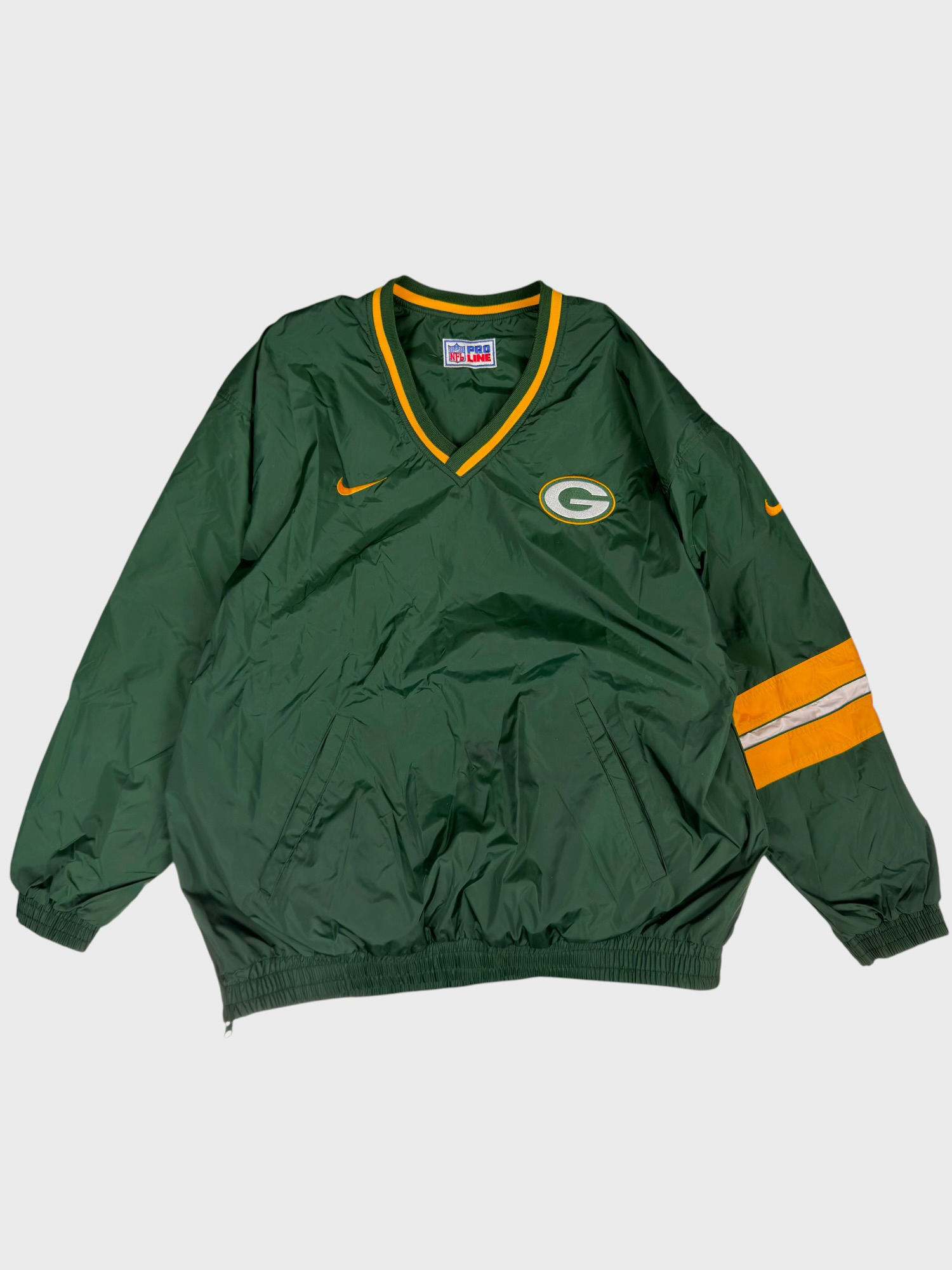 Vintage 90s XXL Green Bay Packers Pro Line Nike Reversible Pullover Windbreaker