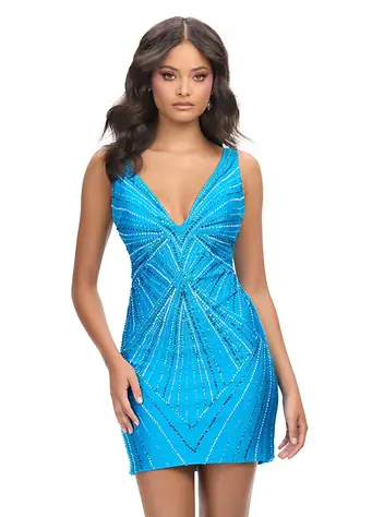 Turquoise_ASHLEYlauren_4723_V-Neck_Cocktail_Dress.webp