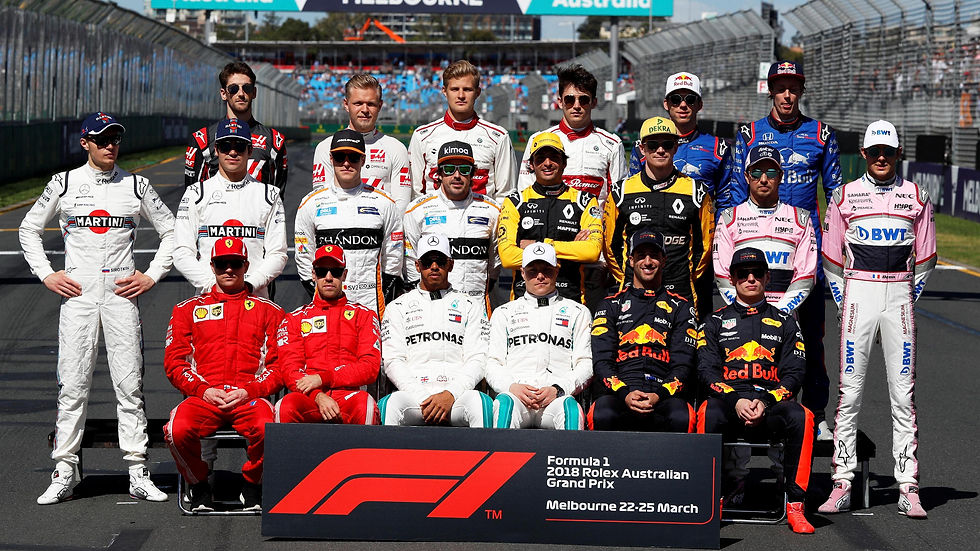 Formula 1 2018 Driver Line Up - Australian GP 2018