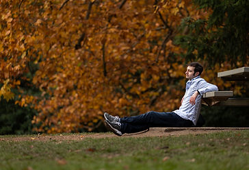 Fall portrait picture for dating profile and social media in Portland parks