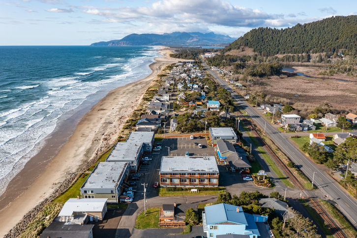 The Oregon Coast at Rockaway Beach, near Manzanita. Drone picture